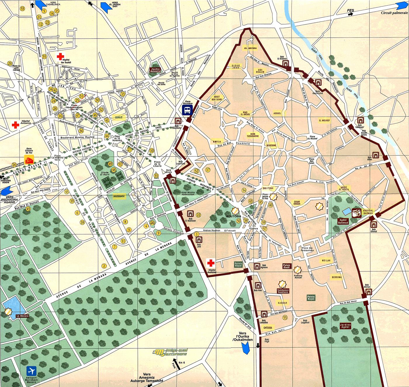 Cartes Plans de Marrakech | A Imprimer