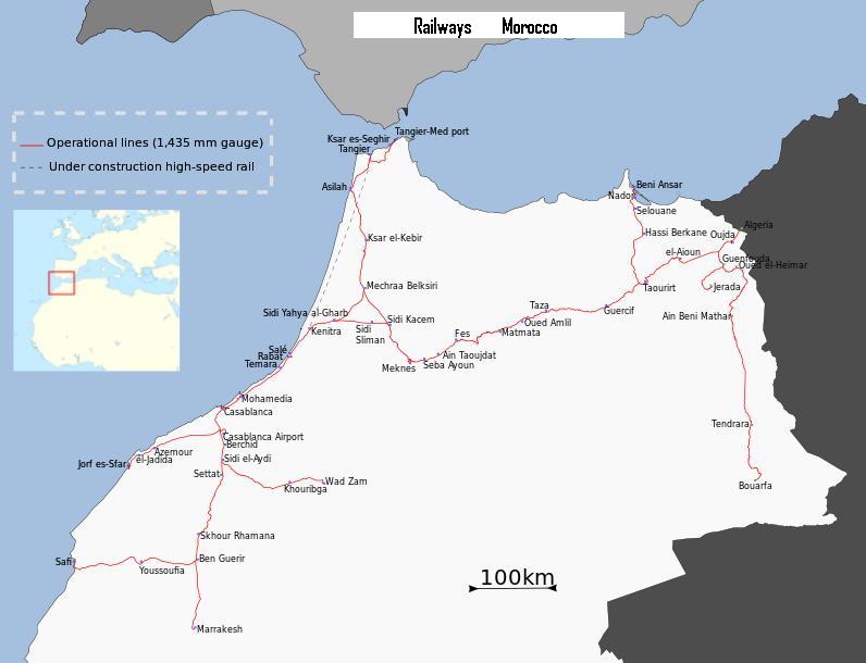 Cartes Plans de Marrakech | Réseau Train ONCF et Gares Maroc A Imprimer