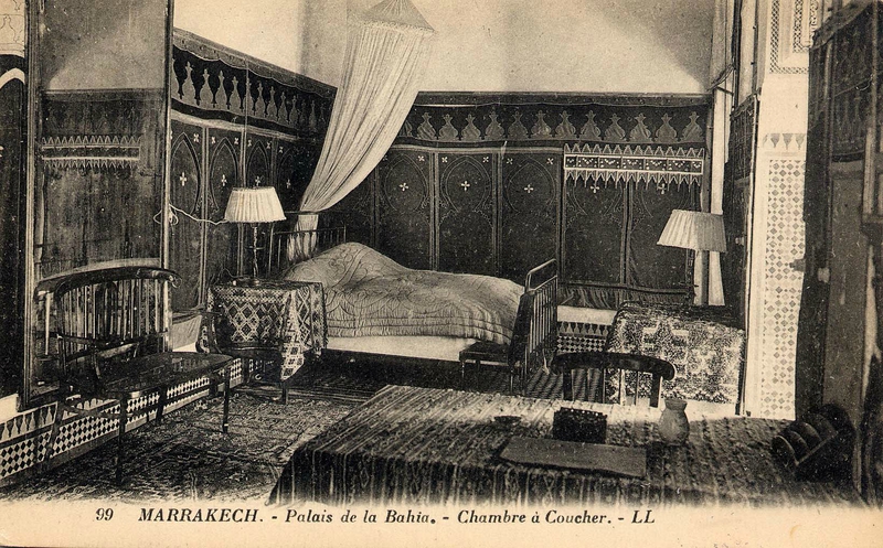 chambre a coucher palais de la bahia - photo ancienne