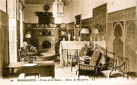 salon reception palais de la bahia marrakech - photo ancienne