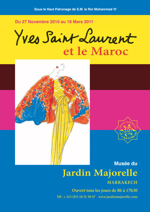 Affiche yves saint laurent et le Maroc - jardin majorelle 2010