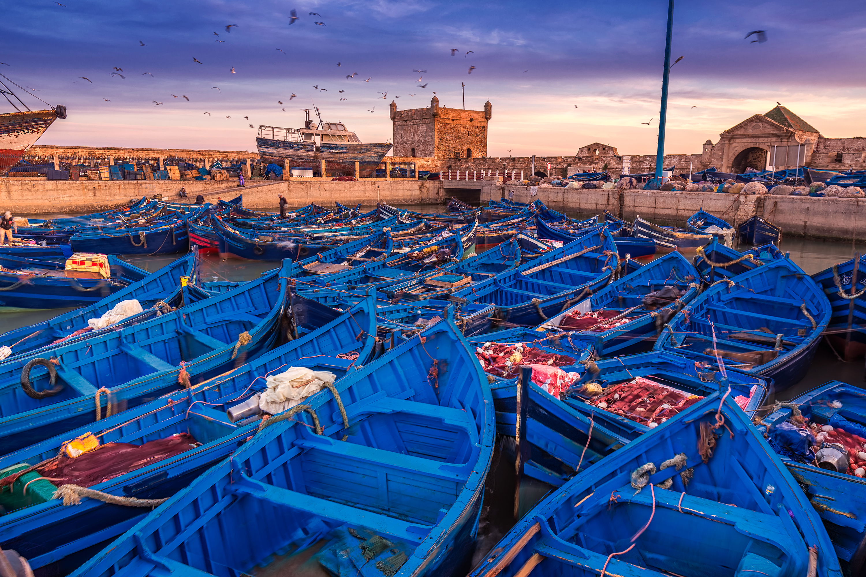 Essaouira Port vue sur la Sqala et le Bad el Marsa