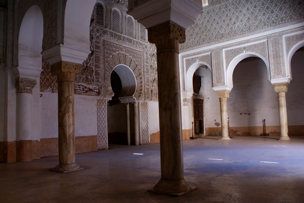 plan medersa ben youssef marrakech - salle de prieres