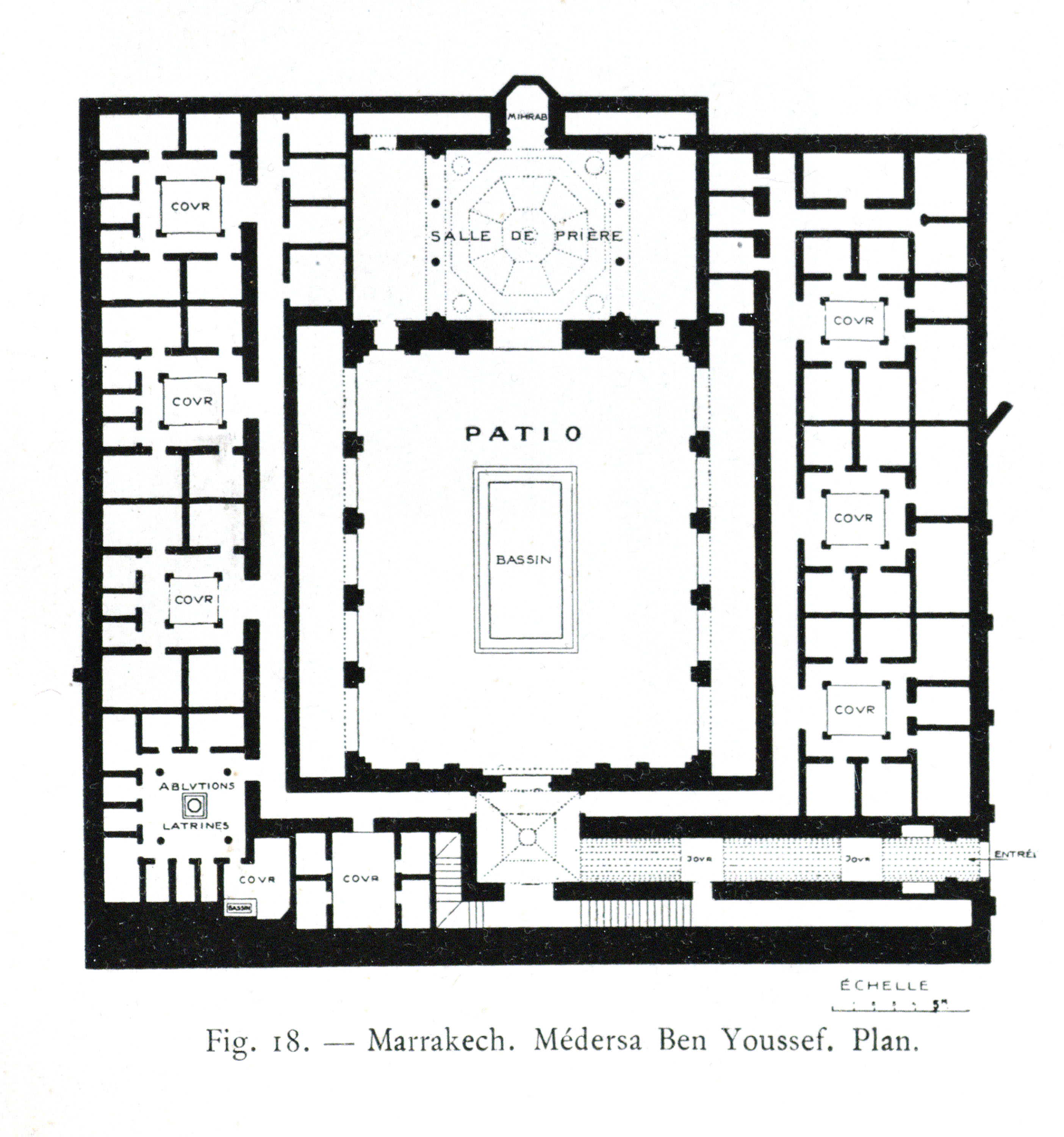 plan medersa ben youssef marrakech