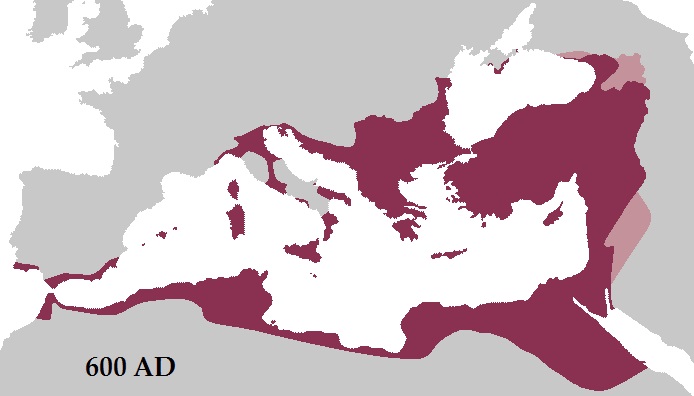 Roman Empire Byzantin - vers 600 Ap JC - Apogee Territoriale