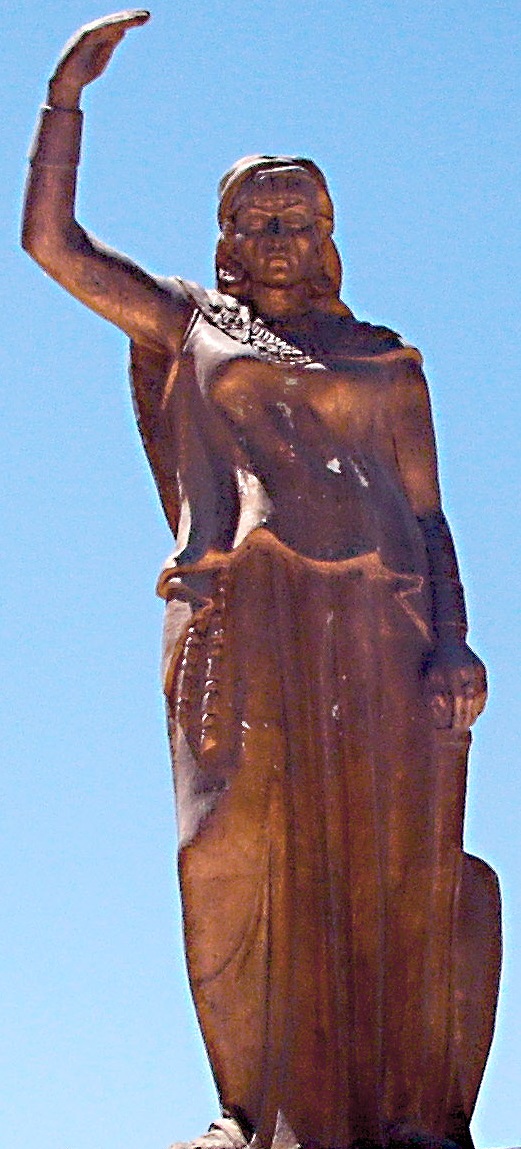 Statue of Dyhia Kahina berbere Queen in Khenchela (Algeria)