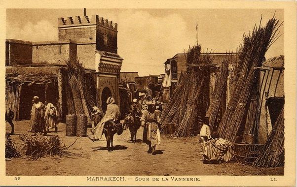 souk de la vannerie Marrakech - photo ancienne