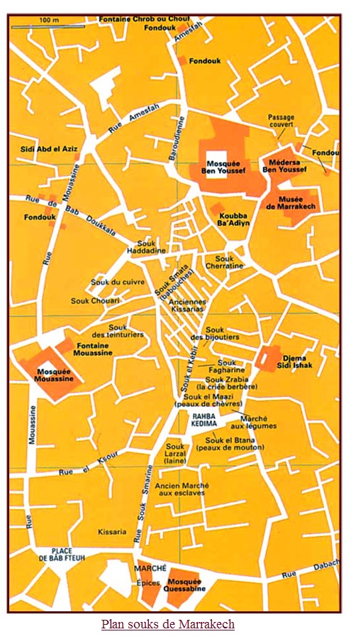 carte des souks de marrakech