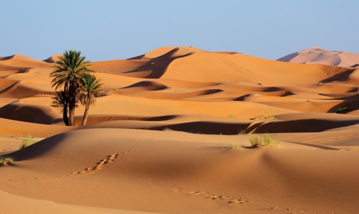 Morocco. Sand dunes of Sahara desert from marrakech